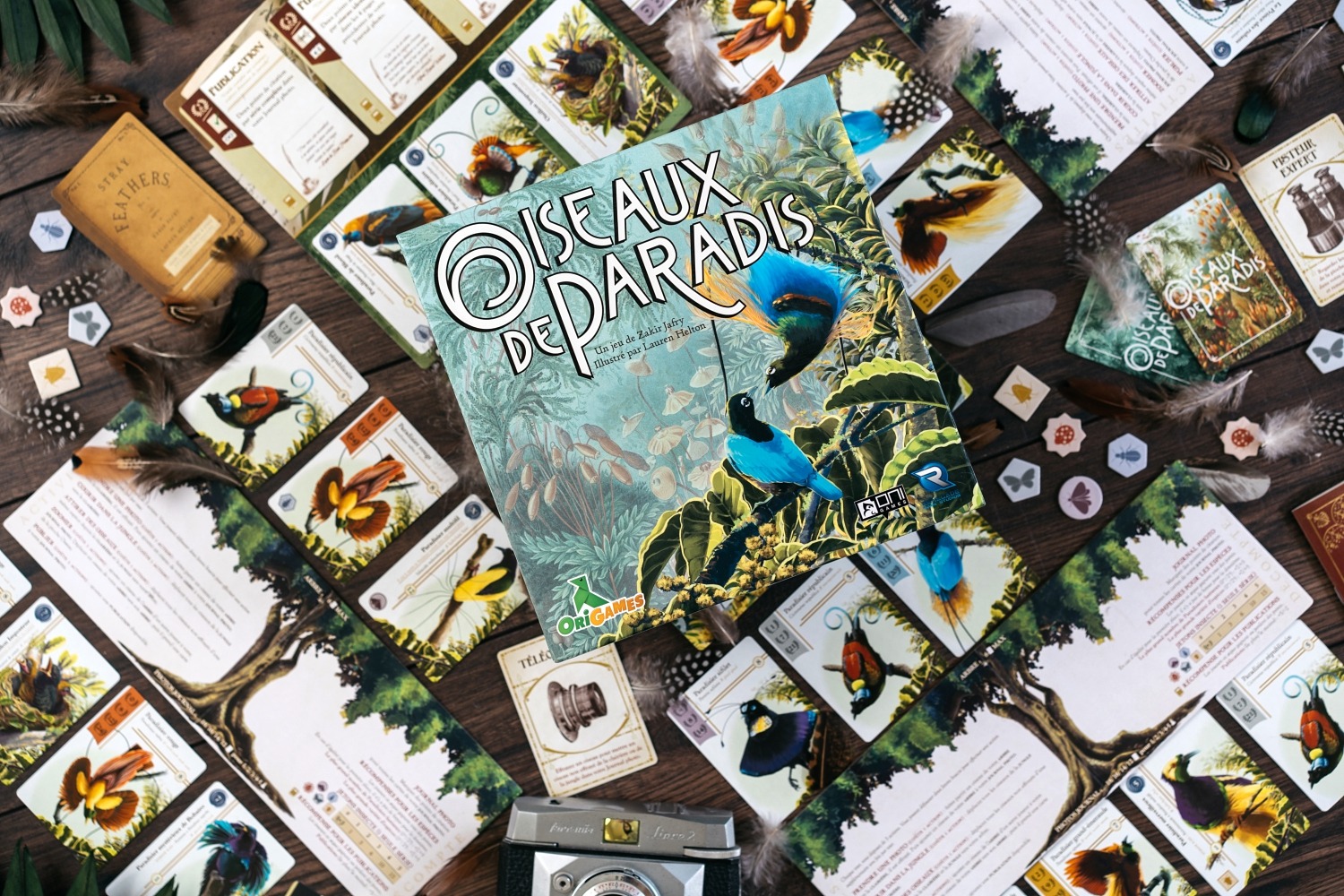 Oiseaux de paradis origames jeu de société photographe boardgame