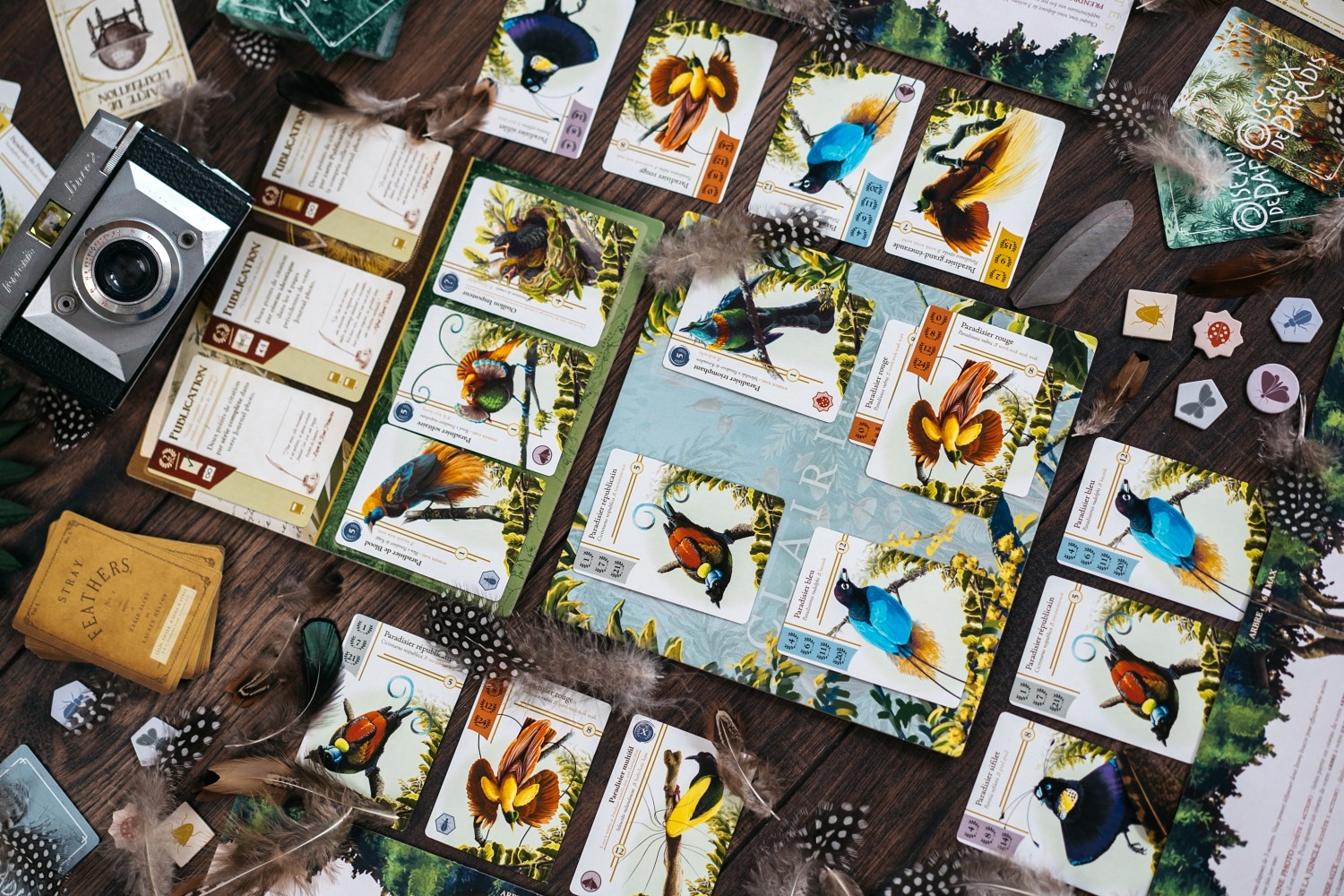 Oiseaux de paradis origames jeu de société photographe boardgame