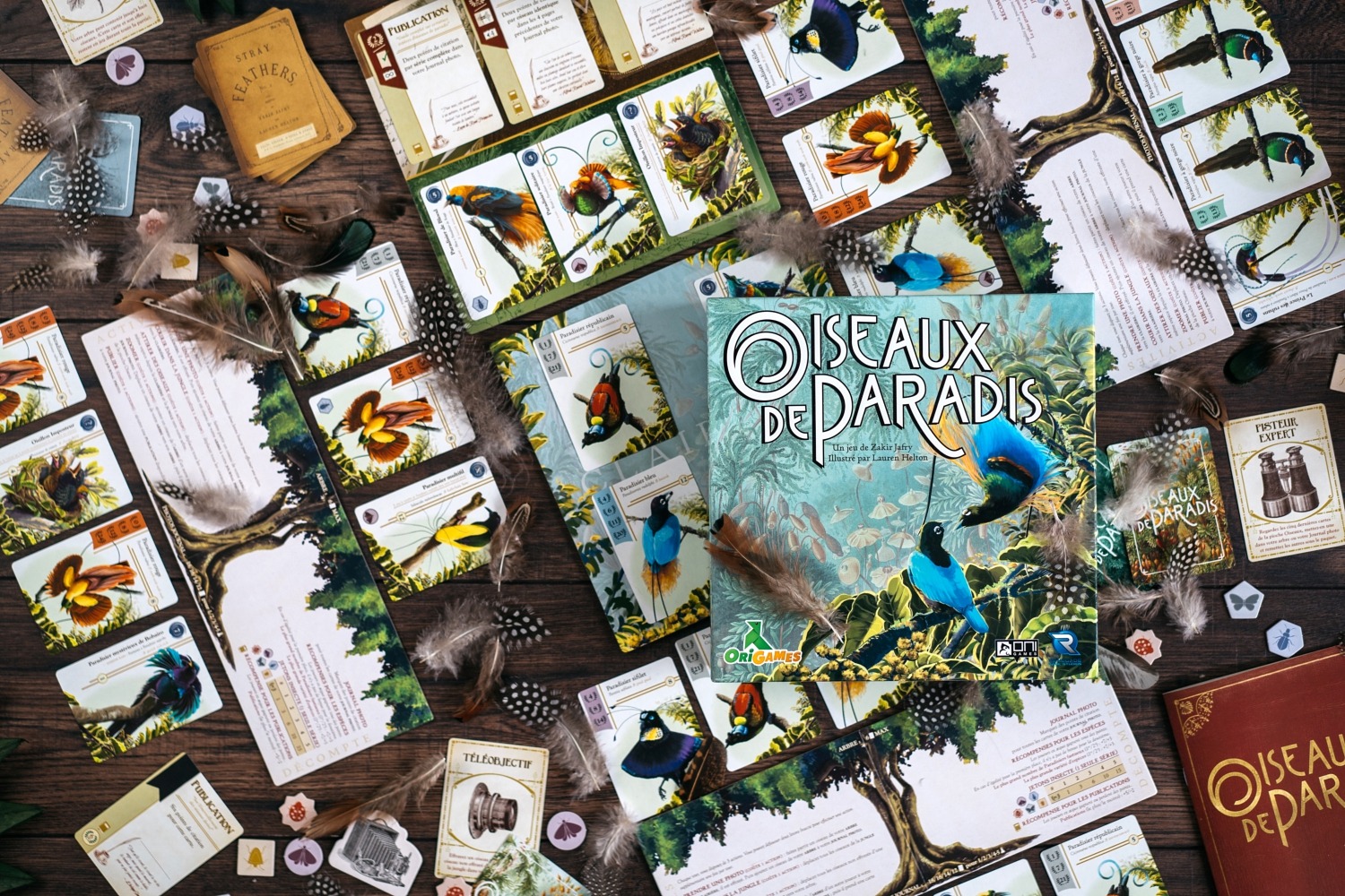 Oiseaux de paradis origames jeu de société photographe boardgame