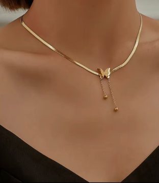 Enkel halsband guld