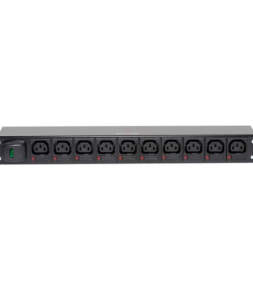 1U Horizontal IEC C13 Fused per Outlet PDU