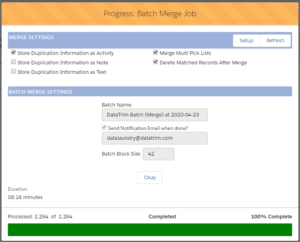 BAtch Process Step 4, Merge Completed