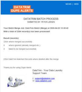 Batch Process - Notification Email