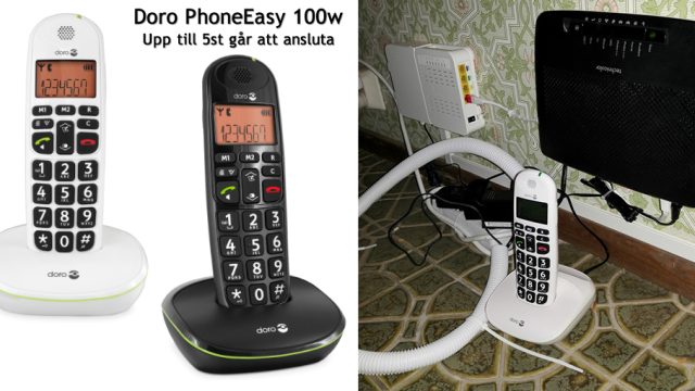 Paret som bor i villan i Djursholm ville gärna behålla sin fasta telefoni (nu IP-telefoni via Internet). Därför valde vi att satsa på DORO PhoneEasy 100 telefoner. Upp till 5st telefoner gick att ansluta genom Routern och placera dem i olika rum. Installation av Telia Internet router och anslutning till fiberoptikdosan hos en kund på Djursholm.
