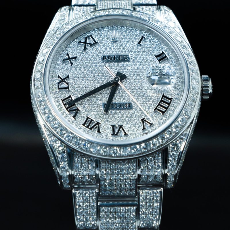 Custom Iced Out Bust Down Watch with Diamonds in Dubai