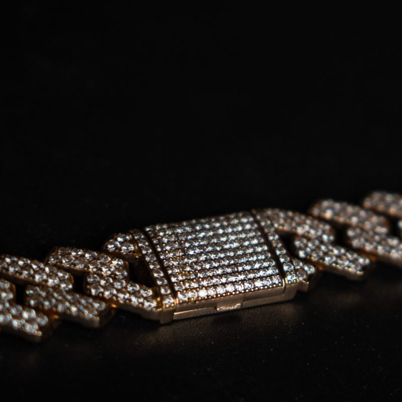 Custom Iced Out Cuban Chain with Diamonds in Dubai