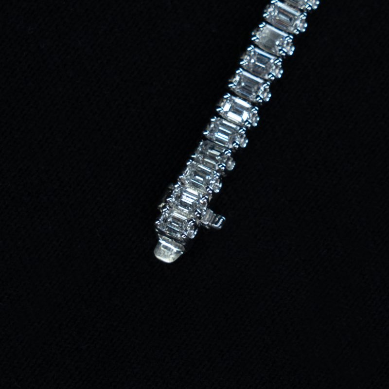 Emerald Cut Diamond Line Bracelet in 18K Gold - Custom Iced Out Style - Image 3