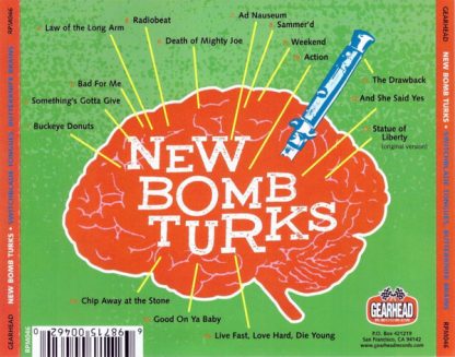 NEW BOMB TURKS: Switchblade Tongues, Butterknife Brains CD (back cover)