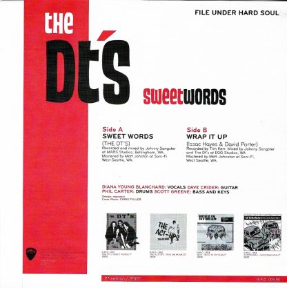 THE DT's: Sweet Words 7" back