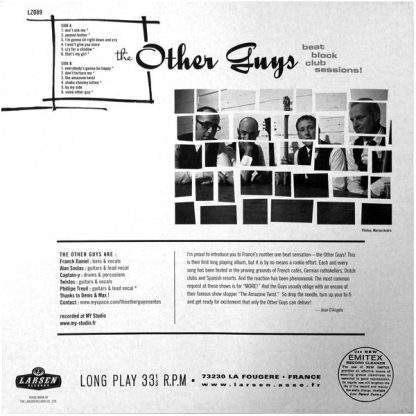 THE OTHER GUYS: Beat Block Club Sessions! LP back cover