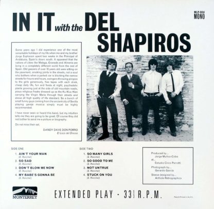 THE DEL SHAPIROS In It With... 10-inch back cover.