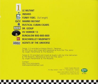 THE MUTANTS: Deathrace 3000 CD (back cover)