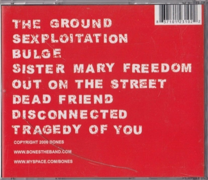 BONES: Disconnected CD (back cover)