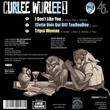 CURLEE WURLEE: Agents Of Ape 7" back cover