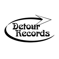 Detour Records logo in black and white.