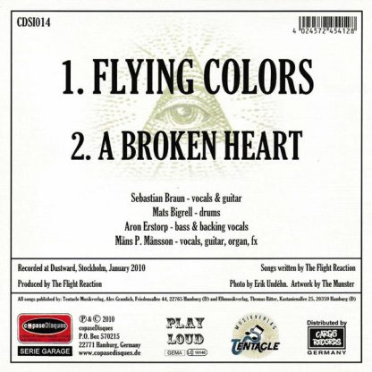 THE FLIGHT REACTION: Flying Colors 7" back cover