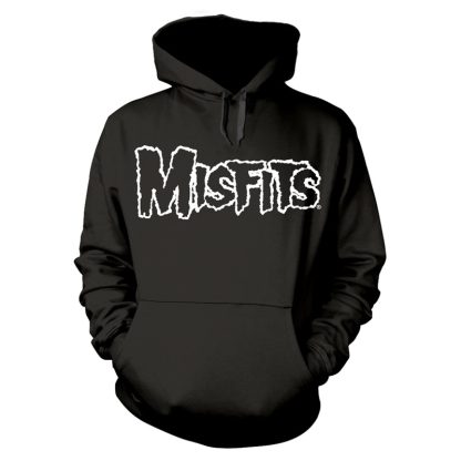 MISFITS White Logo Hooded Sweatshirt Black