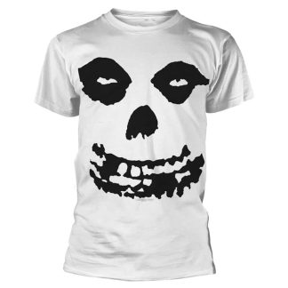 MISFITS All Over Skull design in a white t-shirt