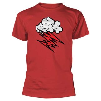 HELLACOPTERS Grace Cloud design in a red t-shirt