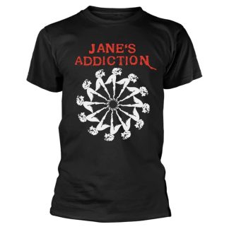 JANE'S ADDICTION Lady Wheel design in a black t-shirt