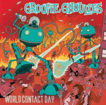 GROOVIE GHOULIES World Contact Day album in LP format on coloured vinyl.