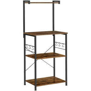 Keittiön hylly 60 x 40 x 127 cm Vintage ruskea-musta