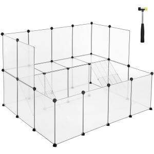 Leikkikehä lemmikeille DIY läpinäkyvä - 143 x 108 x 92 cm