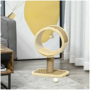 Kissansänky Runko leikkipallolla 40 x 30 x 56 cm Khaki - vaaleanruskea