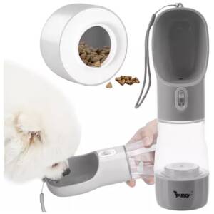 2-in-1 koirapullo / vesipullo kulholla