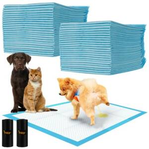 Hygieeninen imukykyinen liina lemmikkieläimille 50 kpl + koiran kakkapussit 30 kpl