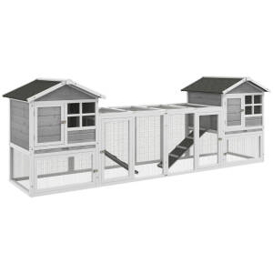 XL-häkki kaneille / pienille eläimille kaksinkertainen kerrossänky 259 x 64 x 92 cm