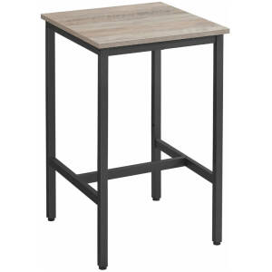 Baaripöytä 60 x 60 x 92 cm Neliön muotoinen korkea pöytä Greige ja musta