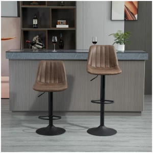 Baarijakkarat x2 Setti, Korkeussäädettävä, Ruskea - Musta, K. 59 - 80 cm