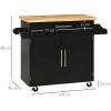 Keittiösaareke Pyörillä 109 x 40 x 89 cm Kestävä Työtaso Puu Musta