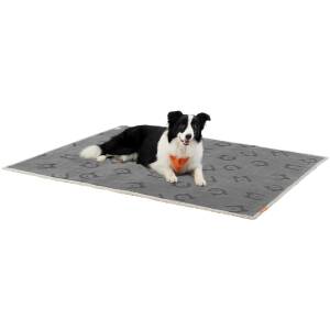 Koiranpeitto fleece, lemmikkialusta, vedenpitävä – harmaa XL (152 x 127 cm)