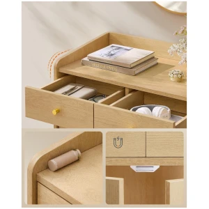 Boho-senkki säilytyksellä – massiivipuiset jalat, rottinkiyksityiskohdat