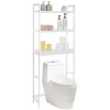 Kylpyhuonesäilytys wc-istuimen tai pesukoneen päälle, 3 hyllyä, valkoinen