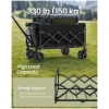 Taitettava puutarhavaunu – 150 kg kapasiteetti, musta