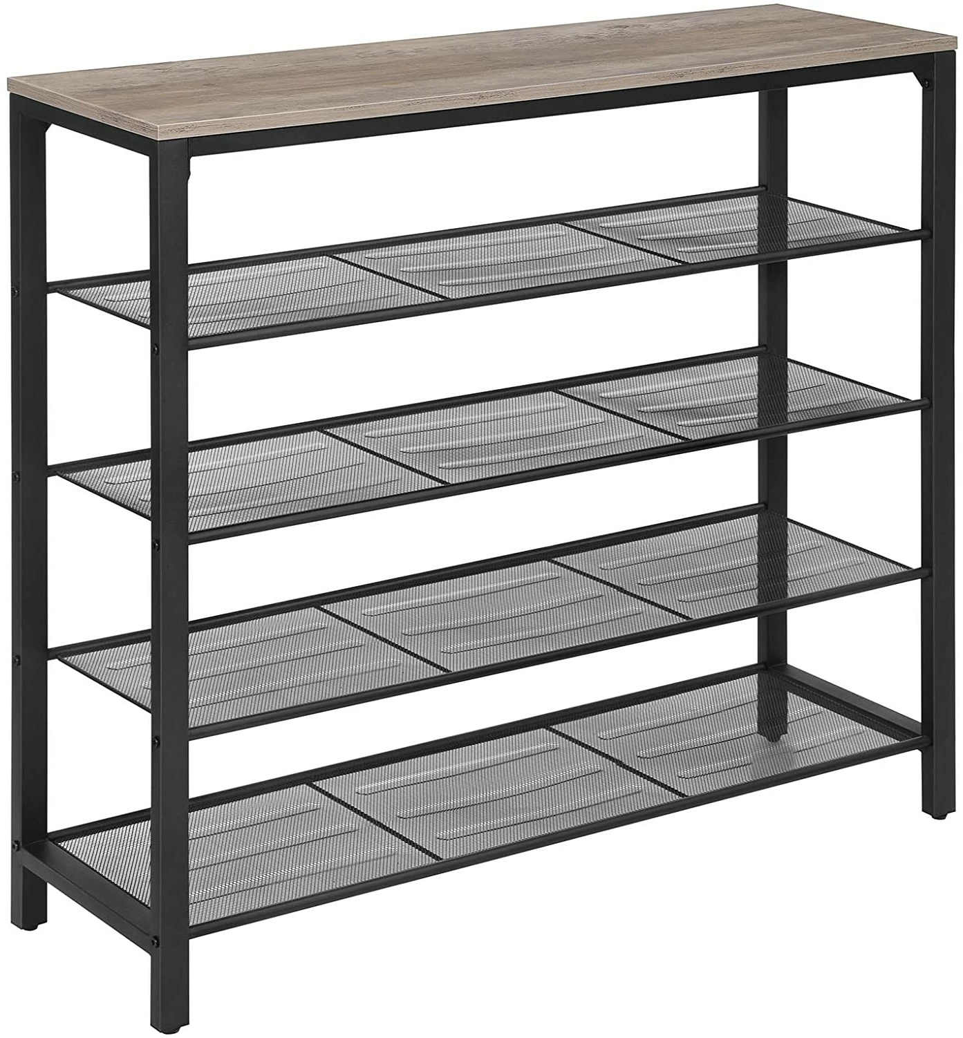 Skohylle - Skooppbevaring med 4 hyller Industridesign 100 x 30 x 92,5 cm -  Dealproffsen.no