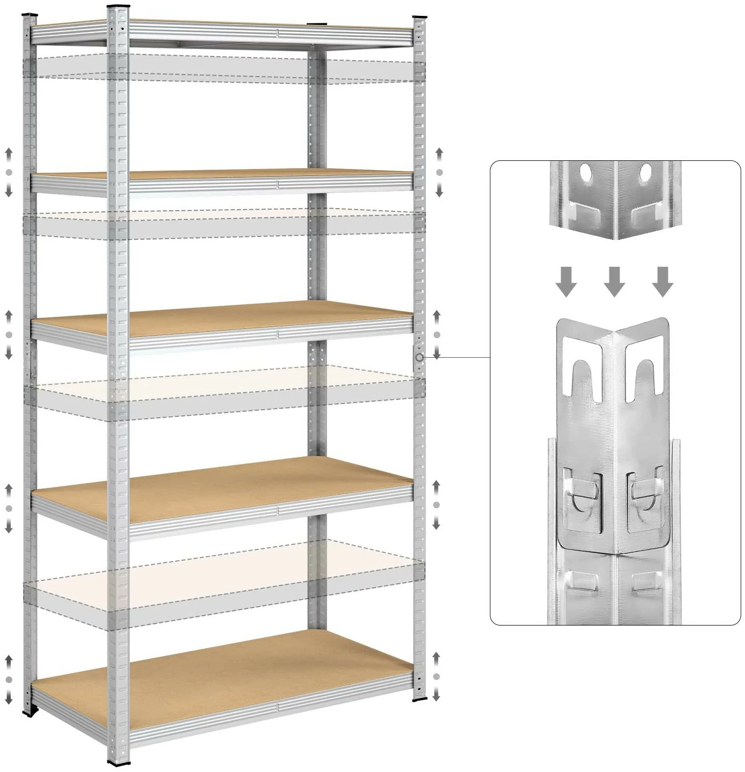 Oppbevaringsstativ Heavy Duty 100x50x200 cm - justerbare hyller - 875 kg -  Dealproffsen.no