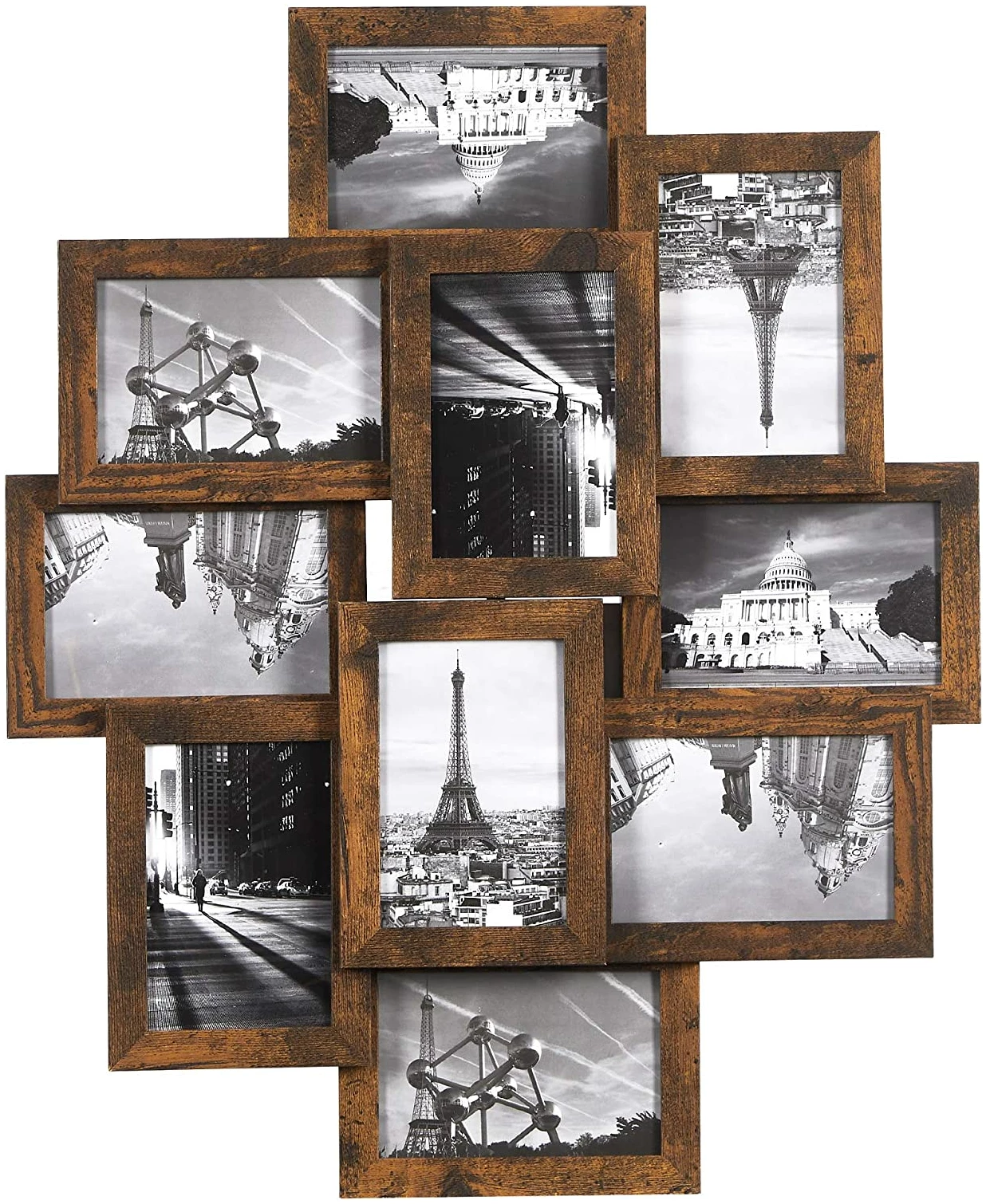 Fotoramme for 10 bilder i 10x15 cm Vintage brun - Dealproffsen.no