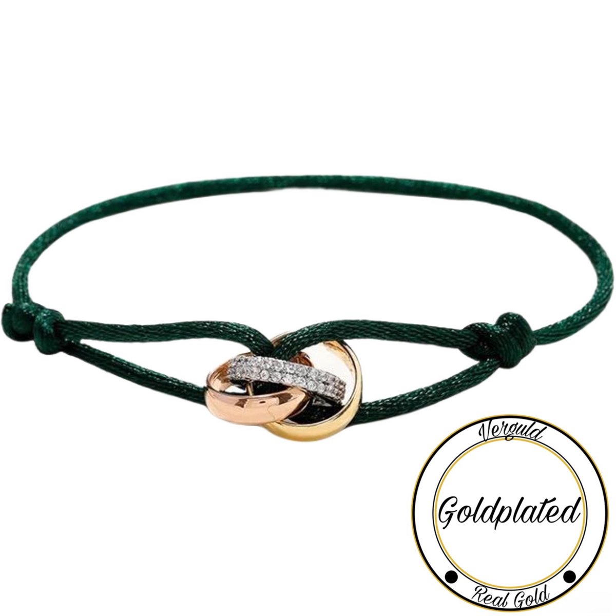 Soraro Tricolor Zirkonia Armband | Groen | Goldplated | Soraro Armbanden | Zirkonia | Cadeau voor haar | verjaardag vrouw