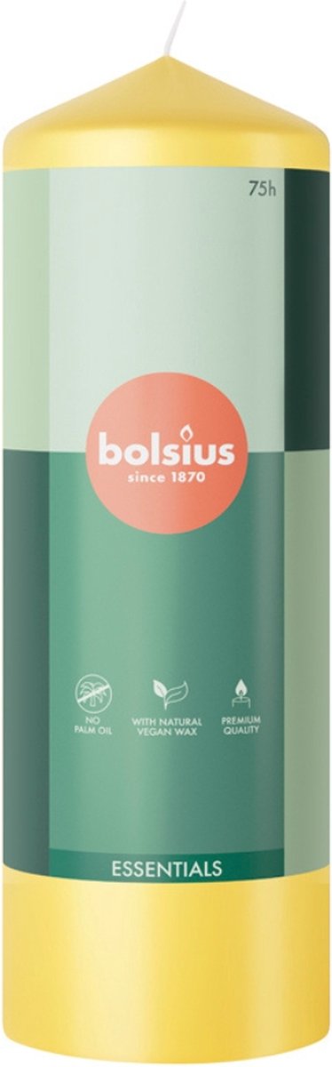 Bolsius - Stompkaars - Essentials - 200/68 - 1 Stuk - Sunny Yellow