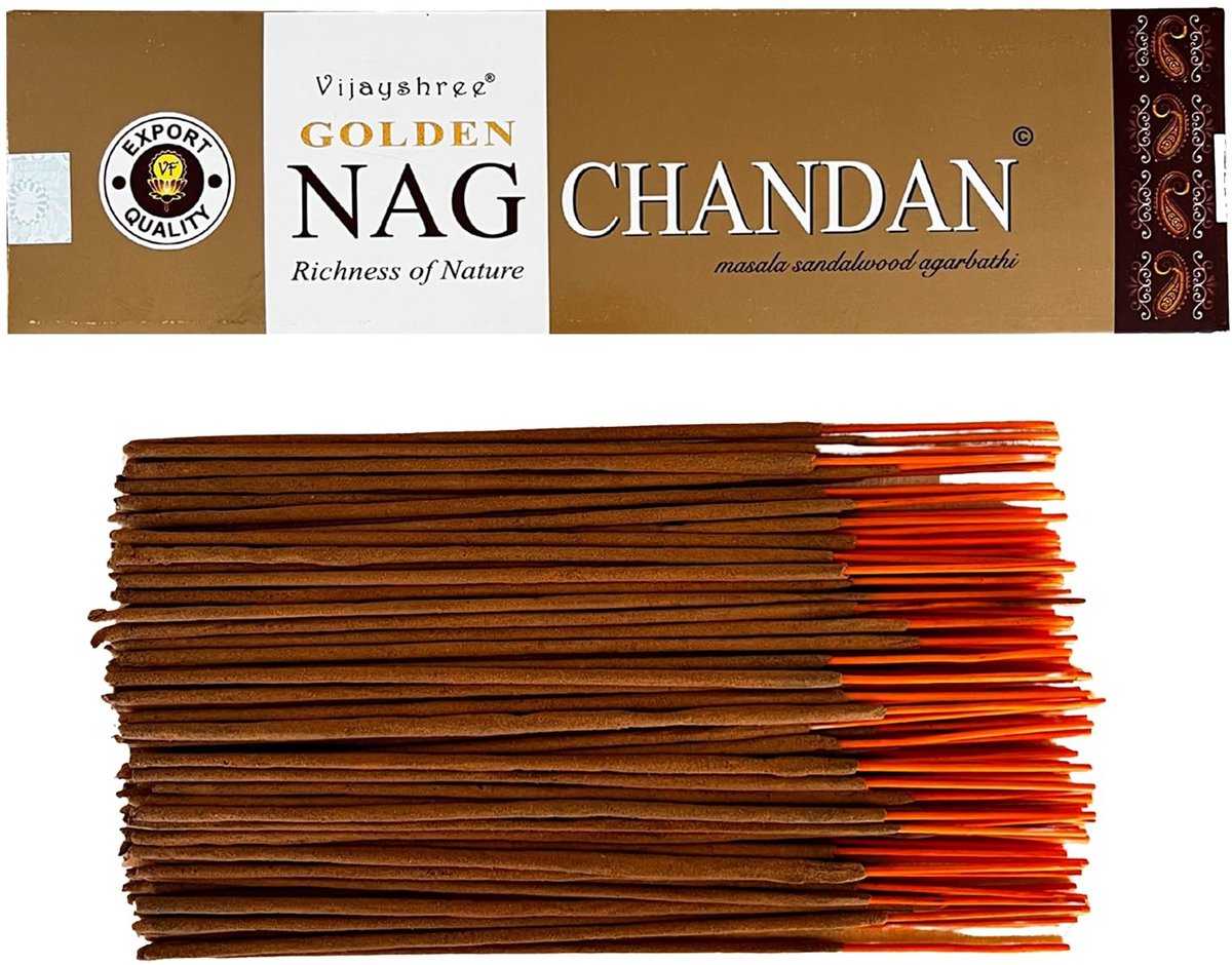 Dailygoods- Wierookstokjes 100 g - Nag Chandan - 5 verpakkingen à 20 g - Aromatherapie - Meditatie - Duurzame verpakking - Geurstokjes