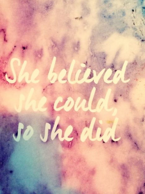 kaart met tekst she believed she could, so she did