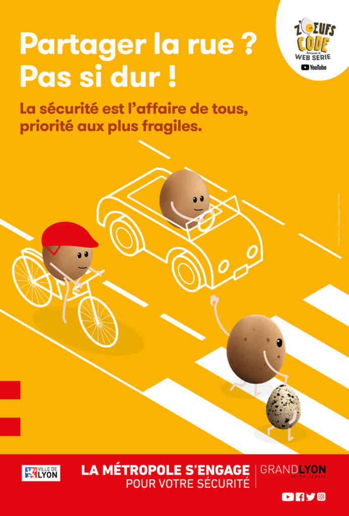 une nouvelle campagne sur le sujet du Partage de la rue. Création Sam pour NATIVE communication