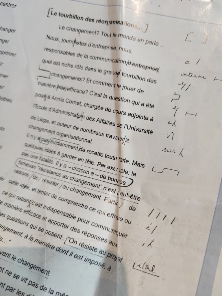 Les signes conventionnels de correction à l'ancienne. Source : le magazine Rédactuel - juin 2002.