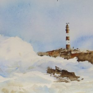 Peinture d'aquarelle d'un phare