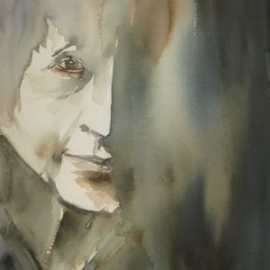 Aquarelle portrait clair obscur