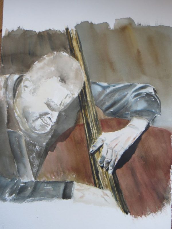 Aquarelle du portrait de Ray Brown